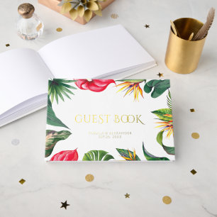 Libro De Visitas Boda Floral de Oasces Tropicales