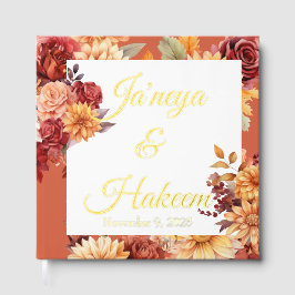 Libro De Visitas Boda floral de otoño