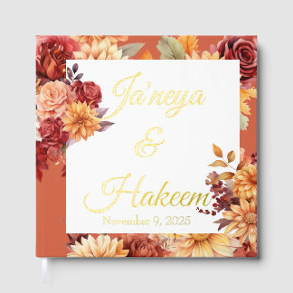 Libro De Visitas Boda floral de otoño