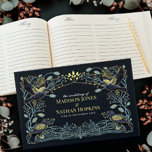 Libro De Visitas Boda floral de Raven gótico encantado