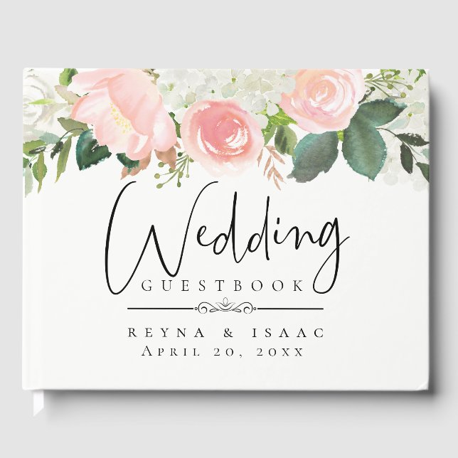 Libro De Visitas Boda Floral de Rubor Garden (Anverso)