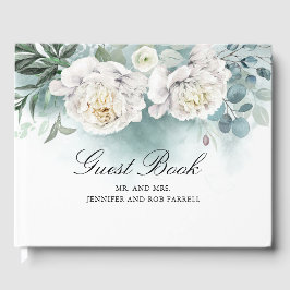 Libro De Visitas Boda Floral de White Peonies