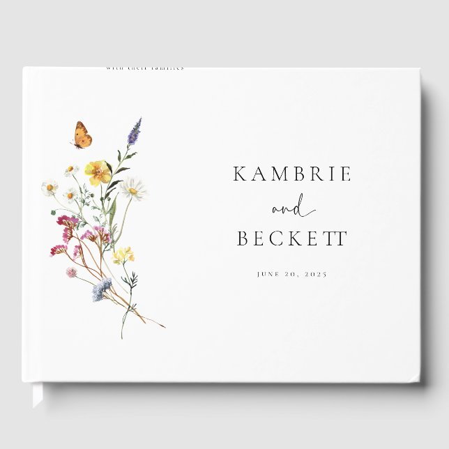 Libro De Visitas Boda Floral de Wild Meadow (Anverso)