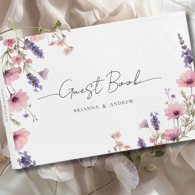Libro De Visitas Boda floral específica del cliente (Customer specific Floral Wedding Guest Book)