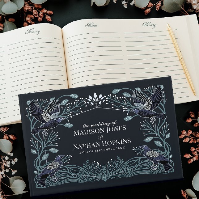 Libro De Visitas Boda floral gótico con encanto plateado (Subido por el creador)