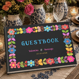 Libro De Visitas Boda floral mexicana moderna