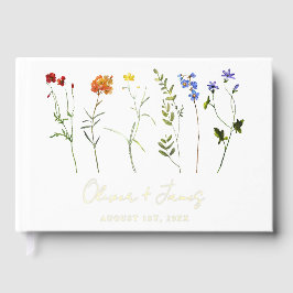 Libro De Visitas Boda floral minimalista de orgullo gay de flores s