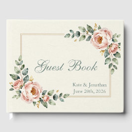 Libro De Visitas Boda Floral Personalizable