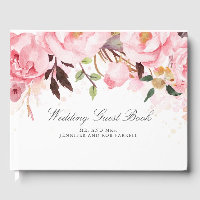 Libro De Visitas Boda Floral Rosa (Anverso)