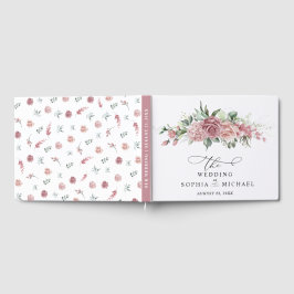 Libro De Visitas Boda floral rosa polvoriento
