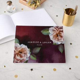 Libro De Visitas Boda floral ruso oscuro + amoroso