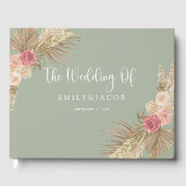 Libro De Visitas Boda floral Sage Green Boho