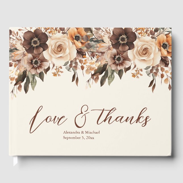 Libro De Visitas Boda Floral Terracotta (Anverso)