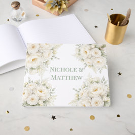 Libro De Visitas Boda floral totalmente blanca
