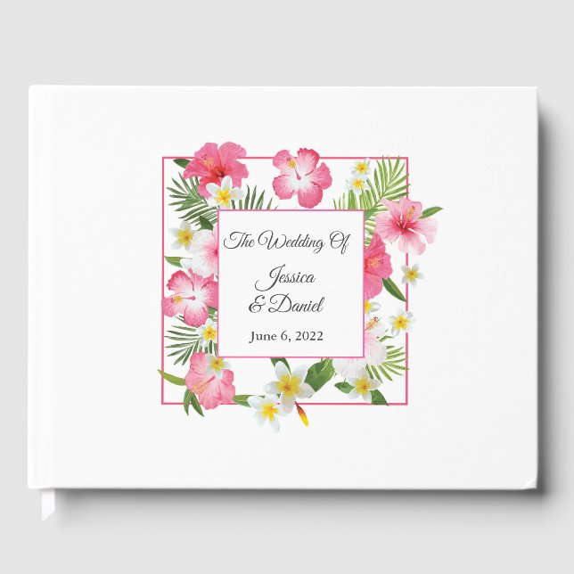 Libro De Visitas Boda Floral Tropical (Anverso)