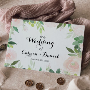 Libro De Visitas Boda floral tropical moderno