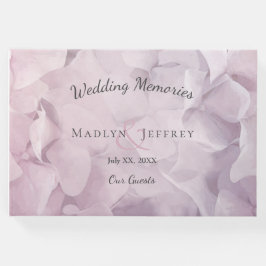 Libro De Visitas Boda floral veraniego Rubor Pink Purple Hydrangea