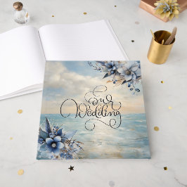 Libro De Visitas Boda floral y elegante puesta de sol sutil