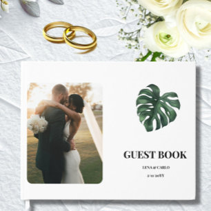 Libro De Visitas Boda Foto de Green Leaf Monstera Boda
