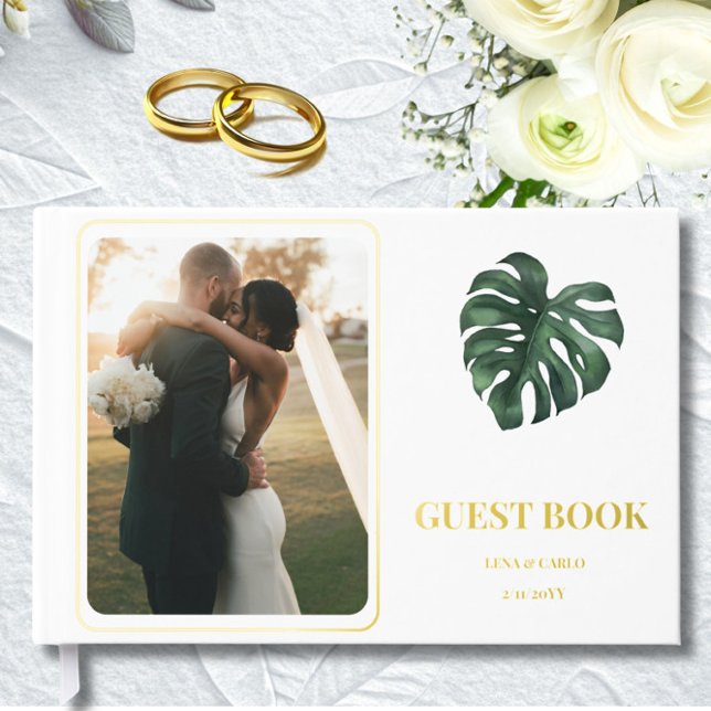 Libro De Visitas Boda Foto de Green Leaf Monstera Boda (Subido por el creador)