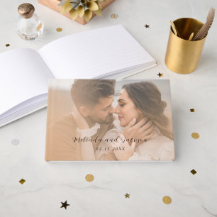 Libro De Visitas Boda Foto Neutral Terrosa Moderna