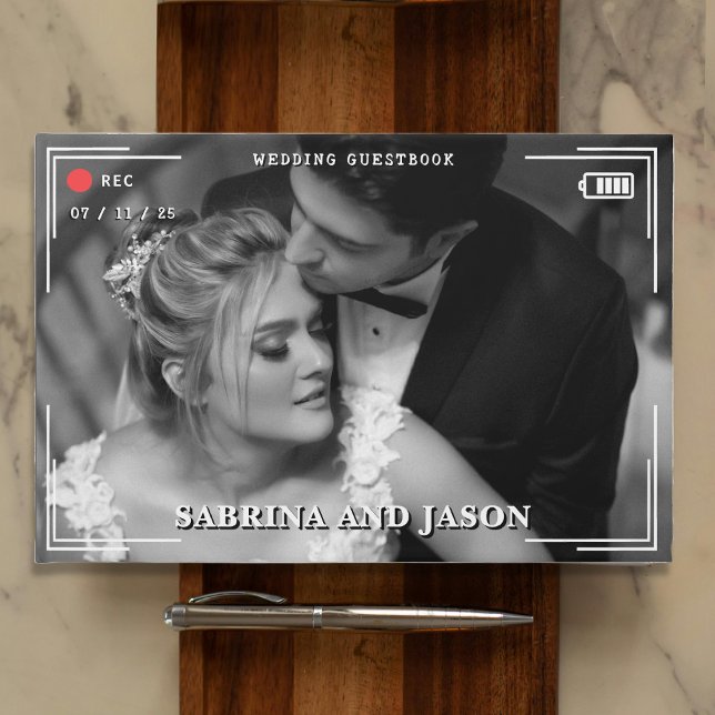 Libro De Visitas Boda fotográfico de cámara de vídeo (Video Camera Photo Wedding Guest Book
)