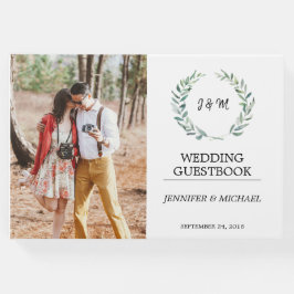 Libro De Visitas Boda fotográfico de hojas de acuarela botánica