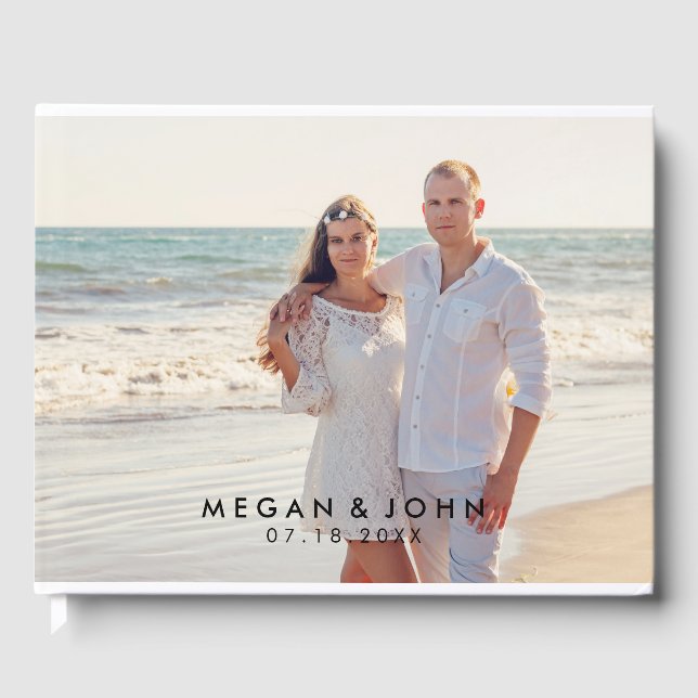 Libro De Visitas Boda fotográfico moderno (Anverso)