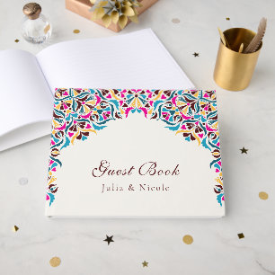 Libro De Visitas Boda Fronterizo de Estilo Marfil De Lujo Brillante