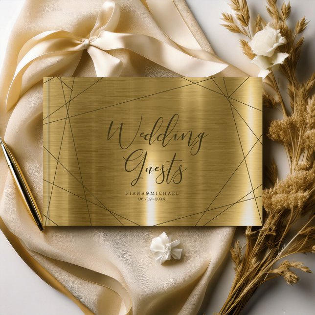 Libro De Visitas Boda Geométrica Metálica Oro ID648 (Subido por el creador)
