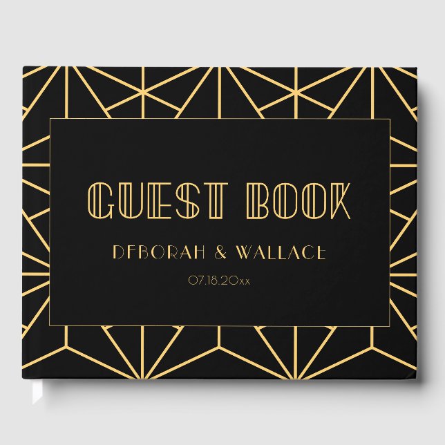 Libro De Visitas Boda geométrico art deco de los años 20 (Anverso)