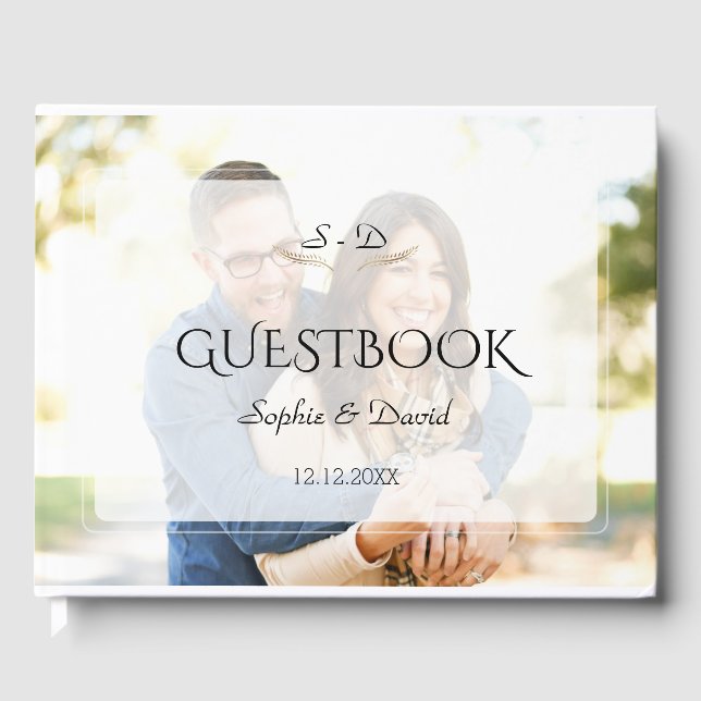 Libro De Visitas Boda geométrico de fotografía caprichoso (Anverso)
