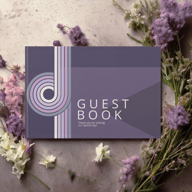 Libro De Visitas Boda geométrico de líneas refinadas Violet ID983 (Subido por el creador)