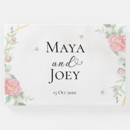 Libro De Visitas Boda geométrico Rosa romántico