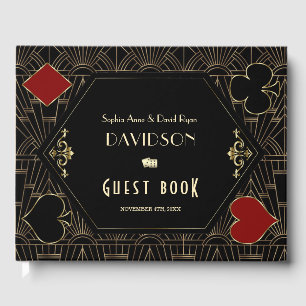 Libro De Visitas Boda Glam Vegas Casino Gold Art Deco
