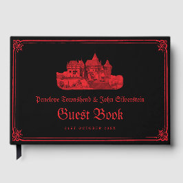 Libro De Visitas Boda gótica de vampiros castillo frontera negro ro