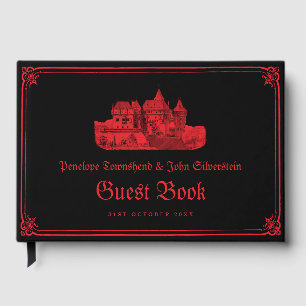 Libro De Visitas Boda gótica de vampiros castillo frontera negro ro