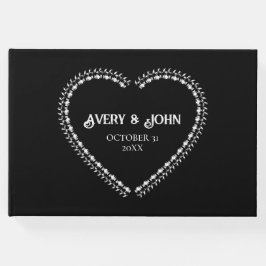 Libro De Visitas Boda gótico minimalista negro y blanco