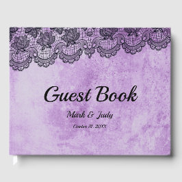 Libro De Visitas Boda gótico morado de Black Lace