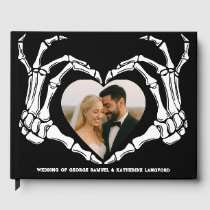 Libro De Visitas Boda Gótico Romántico Skeleton Hand Halloween