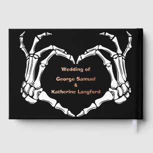 Libro De Visitas Boda Gótico Romántico Skeleton Hand Halloween
