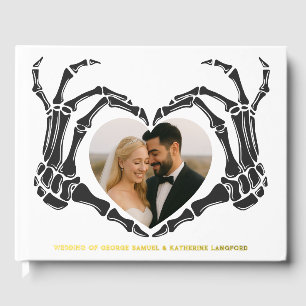 Libro De Visitas Boda Gótico Romántico Skeleton Hand Halloween