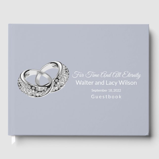 Libro De Visitas Boda Guest Book-Dusty Blue Guest Book (Anverso)
