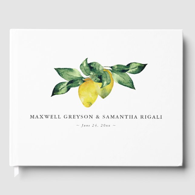 Libro De Visitas Boda Guest Book Lemons & Botanicals (Anverso)