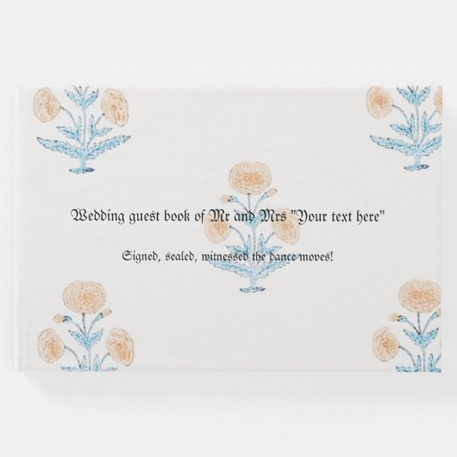 Libro De Visitas Boda Guest Book personalizable arte clásico (Anverso)