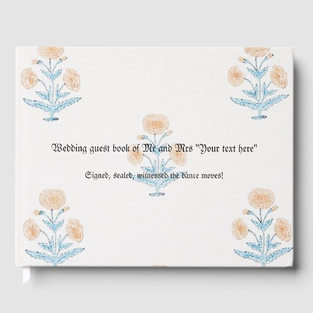 Libro De Visitas Boda Guest Book personalizable arte clásico (Anverso)