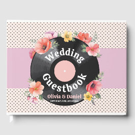 Libro De Visitas Boda Guest Book Record Florals musicales de los añ