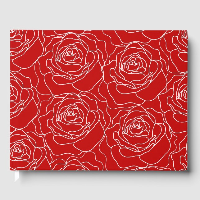 Libro De Visitas Boda Guest Book-Red Rose (Anverso)