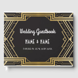 Libro De Visitas Boda GuestBook Gatsby Art Deco 1920's Gold