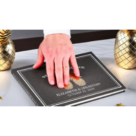 Libro De Visitas Boda Guestbook Moda Black Gold Pineapple Couple